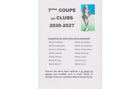 7ème Coupe des Clubs 2026-2027